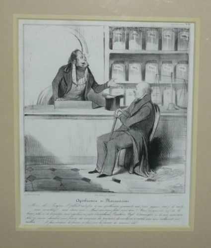 Daumier - karykatura aptekarza i farmaceuty